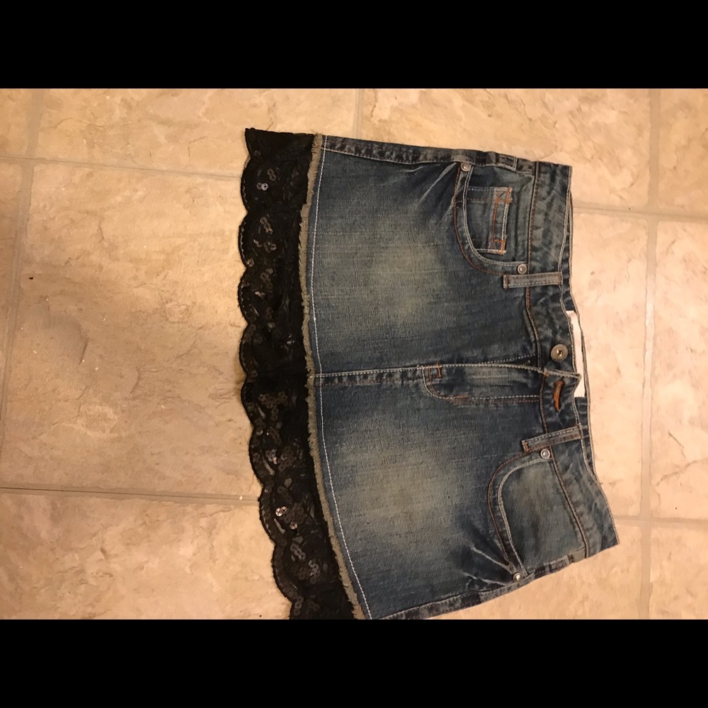Jean mini skirt